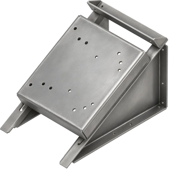 Welded stainless mounting assembly with braces